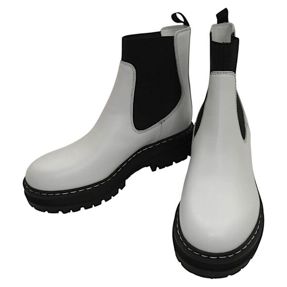 NWOB Marc Fisher ML Patrick White Chelsea Boots Chunky Lug Sole Women’s 6.5 - Picture 5 of 9